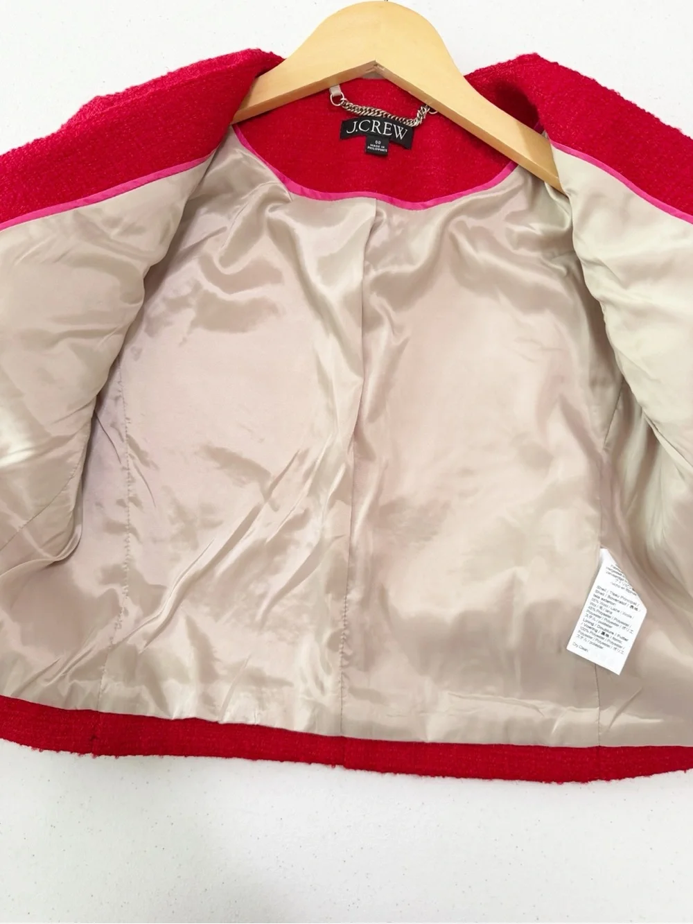 J. Crew Lady Jacket Maritime Tweed Festival Blazer Red 00